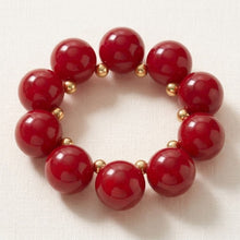Load image into Gallery viewer, Bracelet Swirled Red Marble Bubble Ball Bead
