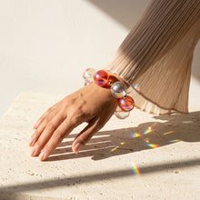 Load image into Gallery viewer, Bracelet Red &amp; Pink Mix Iridescent Bubble Ball Bead
