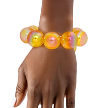 Load image into Gallery viewer, Bracelet Yellow Iridescent Bubble Ball Bead
