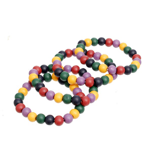 Bracelet Dark Multi Wood 10mm Bead Bracelet Set