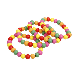 Bracelet Light Multi Wood 10mm Bead Bracelet Set