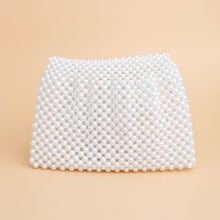 Load image into Gallery viewer, Evening Clutch White Pearl Woven Handmade Flap Bag
