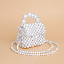 Load image into Gallery viewer, Micro Top Handle White Pearl Woven Handmade Bag
