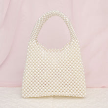 Load image into Gallery viewer, Top Handle Luxe Lady Cream Pearl Hollywood Handbag
