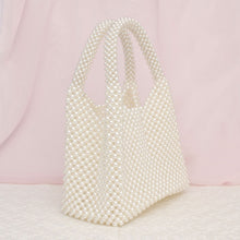 Load image into Gallery viewer, Top Handle Luxe Lady Cream Pearl Hollywood Handbag
