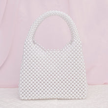 Load image into Gallery viewer, Top Handle Luxe Lady White Pearl Hollywood Handbag
