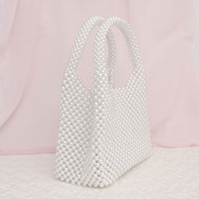 Load image into Gallery viewer, Top Handle Luxe Lady White Pearl Hollywood Handbag
