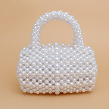 Load image into Gallery viewer, Barrel Bag Luminous White Pearl Woven Handbag
