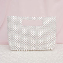 Load image into Gallery viewer, Clutch Vintage White Pearl Cut Out Handle Bag
