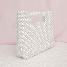 Load image into Gallery viewer, Clutch Vintage White Pearl Cut Out Handle Bag
