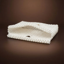 Load image into Gallery viewer, Clutch Cream Pearl Open Top Handmade Bag
