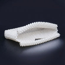 Load image into Gallery viewer, Clutch White Pearl Open Top Handmade Bag
