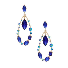 Load image into Gallery viewer, Teardrop Blue Marquise Crystal Dangle Earrings
