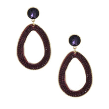 Load image into Gallery viewer, Drop Purple Passion Rhinestone Gold Earrings

