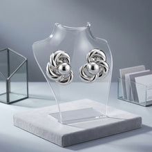 Load image into Gallery viewer, Chunky Silver Interlocking Knot 80s Stud Earrings
