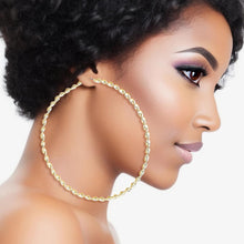Load image into Gallery viewer, Hoops Large Twisted Gold Earrings for Women
