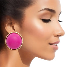 Load image into Gallery viewer, Studs Domed Purple Wood Large Earrings for Women
