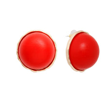 Load image into Gallery viewer, Studs Domed Red Wood Large Earrings for Women
