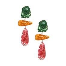 Load image into Gallery viewer, Teardrop Multicolor Resin Bead Chunky Earrings
