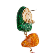 Load image into Gallery viewer, Teardrop Multicolor Resin Bead Chunky Earrings
