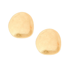 Load image into Gallery viewer, Stud Matte Gold Bent Disc Earrings for Women
