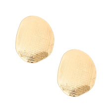 Load image into Gallery viewer, Studs Large Scratched Gold Disc Earrings Women
