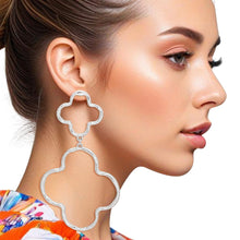 Load image into Gallery viewer, Dangle Earrings Silver Clover Cutout for Women
