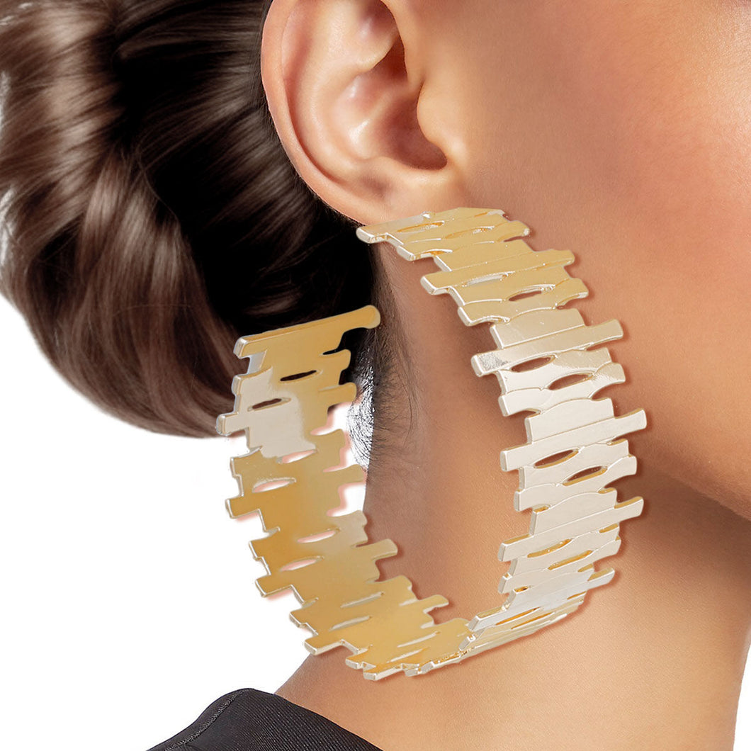 Hoops Large Gold Stacked Earrings for Women