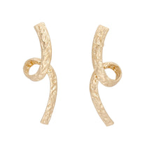 Load image into Gallery viewer, Stud Long Edgy Gold Looped Metal Earrings Women
