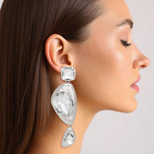 Load image into Gallery viewer, Dangle Silver Set Glass Crystal Modern Earrings
