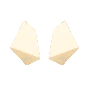 Stud Gold Geometric Bent Earrings for Women