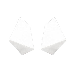 Stud Silver Geometric Bent Earrings for Women