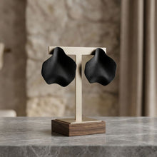 Load image into Gallery viewer, Black Matte Coating Sculpted Stud Earrings
