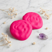 Load image into Gallery viewer, Fuchsia Stud XL Hammered Gold Domed Disc Earrings
