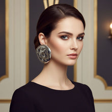 Load image into Gallery viewer, Stud XL Hammered Silver Domed Disc Earrings
