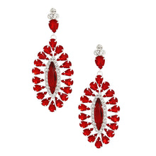 Load image into Gallery viewer, Dangle Red Teardrop Glam Oval Earrings for Women
