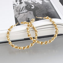 Load image into Gallery viewer, Hoops Gold Handmade Twist Curl Earrings for Women
