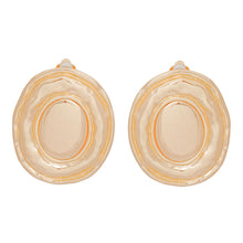 Load image into Gallery viewer, Clip On Earrings Large Gold Organic Oval for Women
