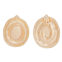 Load image into Gallery viewer, Clip On Earrings Large Gold Organic Oval for Women
