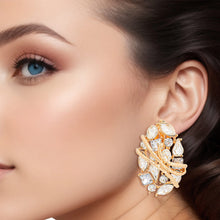 Load image into Gallery viewer, Clip Ons Medium Gold Oval Dome Earrings for Women

