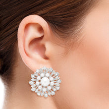 Load image into Gallery viewer, Clip On Runway Worthy Silver Pearl Round Earrings
