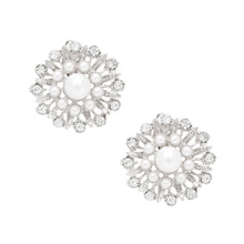 Load image into Gallery viewer, Clip On Runway Worthy Silver Pearl Round Earrings
