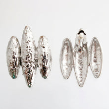 Load image into Gallery viewer, Molten Metal Clip On Silver 80s Revival Earrings
