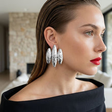 Load image into Gallery viewer, Molten Metal Clip On Silver 80s Revival Earrings
