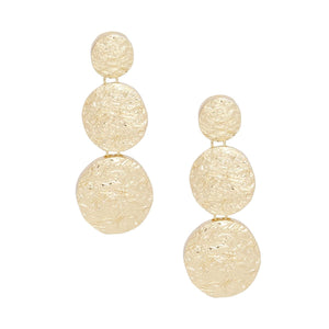 Clip On Heavy Duty Gold Metal Round Earrings