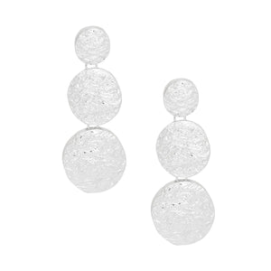 Clip On Heavy Duty Silver Metal Round Earrings