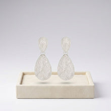 Load image into Gallery viewer, Clip On Double Teardrop Melted Silver Earrings
