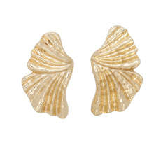 Load image into Gallery viewer, Clip On Gold Fanned Wing Polished Earrings Women

