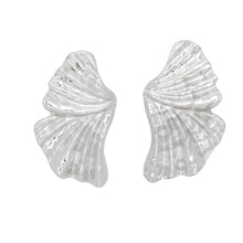 Load image into Gallery viewer, Clip On Silver Fanned Wing Polished Earrings Women
