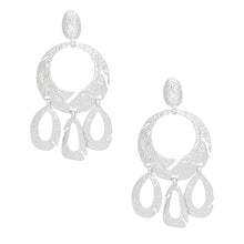 Load image into Gallery viewer, Clip On Heavy XL Silver Hammered Dangle Earrings
